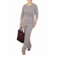 thumbnail image 1 of Women'S 2 Piece Outfits Suit Set Top Flared Pants Sets Business Pantsuits Light Brown XXL, 1 of 7