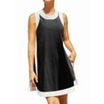 thumbnail image 1 of Women'S 2 Piece Sets Casual Color Block Crewneck Sleeveless Pullover Tops Matching Shorts with Pockets Black XXXL, 1 of 8