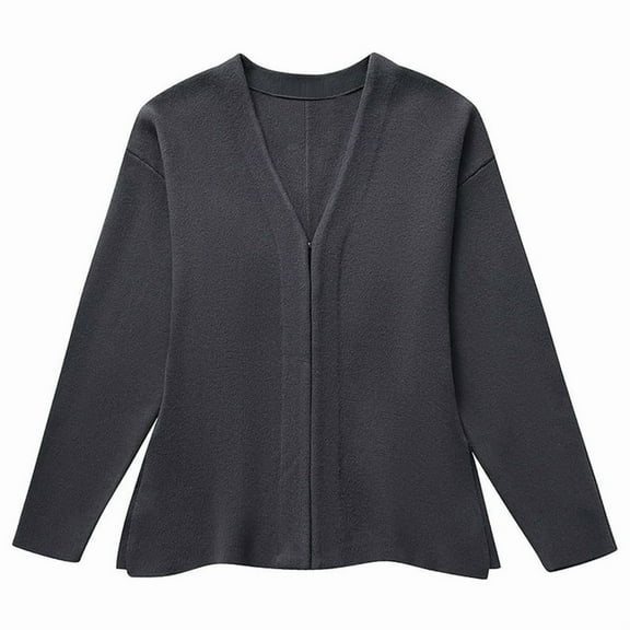 Women'S 2 Piece Sets Early Fall Front Opening Cardigan and Mini Skirt Knit Outfits Top B - Dark Gray M