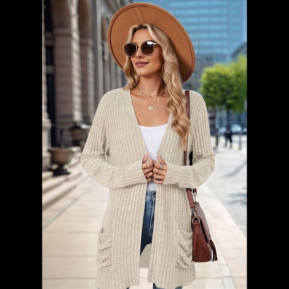 Long-Sleeved Knitted Cardigan M