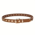 thumbnail image 1 of Women'S 2025 Popular Belt | Punk Fashion Versatile Golden Rivets, American Retro Wildness Style, Genuine Leather, Alloy Buckle, Suitable for Work Pants and Jeans, Ideal for Various Occasions., 1 of 19