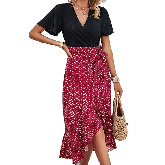 Women'S 2026 Sleeveless Spring Summer Dresses Casual Boho Crewneck Floral Boho Cocktail Party Dresses Wine Red M