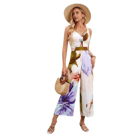 Printed Wide-Leg Jumpsuit XL