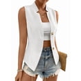 thumbnail image 1 of Women'S 2025 Summer Sleeveless Vest Casual Fully-Lined Slim Work Fashion Petite Elegant Tops White S, 1 of 10
