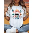 thumbnail image 1 of Women'S 2026 Family Cruise Theme T-Shirt | Cruise Ship & Starfish & Palm Tree & Slogan Decor Casual Short Sleeve, Colorful Orange-Blue Warm Vacation Family Cruise Travel Top, 1 of 7