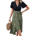 thumbnail image 1 of Women'S 2025 Sleeveless Spring Summer Dresses Casual Boho Crewneck Floral Boho Cocktail Party Dresses Green XL, 1 of 9