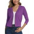 thumbnail image 1 of Women's Cropped Cardigan 3/4 Sleeve Spring Fall Sweater Solid Color M, 1 of 7
