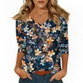 thumbnail image 1 of Women'S 3/4 Sleeve Tops L Navy, 1 of 4