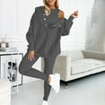 thumbnail image 1 of Women'S 3 Piece Sweat Suit Solid Color Hoodie And Casual Comfortable Leggings Tracksuits Dark Gray L, 1 of 6