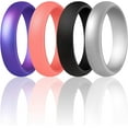 thumbnail image 1 of Women'S 5.5Mm Wide 2Mm Thick Silicone Wedding Rings Rubber Bands,Variety Multipack 1-7, 1 of 6