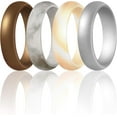 thumbnail image 1 of Women'S 5.5Mm Wide 2Mm Thick Silicone Wedding Rings Rubber Bands,Variety Multipack 1-7, 1 of 6