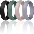 thumbnail image 1 of Women'S 5.5Mm Wide 2Mm Thick Silicone Wedding Rings Rubber Bands,Variety Multipack 1-7, 1 of 6