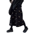 thumbnail image 1 of Women'S A-Line Fairy Patterned Elastic Waist Ruffle Layered Midi Skirt Black L, 1 of 9