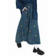 thumbnail image 1 of Women'S A-Line Fairy Patterned Elastic Waist Ruffle Layered Midi Skirt Cyan XXL, 1 of 9