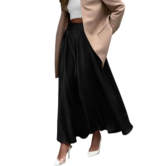 Women'S A-Line Long Maxi Swing Pleated Skirt