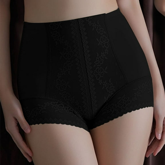 Women'S Abdomen Underwear Thin Lace High Waist Core Bodycon Smoothing Waist Bound Pants Sexy Hip Lifting Pants Shapewear BottomsBlackXL