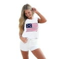 thumbnail image 1 of Women'S American Flag Sleeveless Sweater Vest Knit - Crew Neck Tank Top White S, 1 of 5