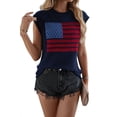 thumbnail image 1 of Women'S American Flag Sweater Vest Crewneck Cap Sleeve Casual Summer Knit Tank Top Navy Blue M, 1 of 7
