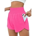thumbnail image 1 of Women'S Athletic Shorts High Waisted Running Shorts Pocket Sporty Short Gym Elastic Workout Shorts Rose Red L, 1 of 3