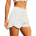 thumbnail image 1 of Women'S Athletic Shorts High Waisted Running Shorts Pocket Sporty Short Gym Elastic Workout Shorts White M, 1 of 6