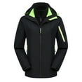thumbnail image 1 of Women's Autumn And Winter Solid Color Reflective 3 In 1 Removable Sports Mountaineering Suit Outdoor Windproof Waterproof Hooded Ski Jacket Warm Raincoat, 1 of 4