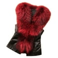 thumbnail image 1 of Women'S Autumn and Winter Fashion Plus Size Solid Sleeveless Fur Neck Vest Jacket Coat, 1 of 6