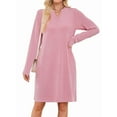 thumbnail image 1 of Women'S Autumn and Winter Loose V-Neck Pocket Casual Long Sleeve Home Clothes Dress with Pockets, 1 of 9