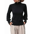 thumbnail image 1 of Women'S Autumn and Winter Sweaters, Lantern Sleeve Knitted Pullovers, Sweater Tops Black L, 1 of 8