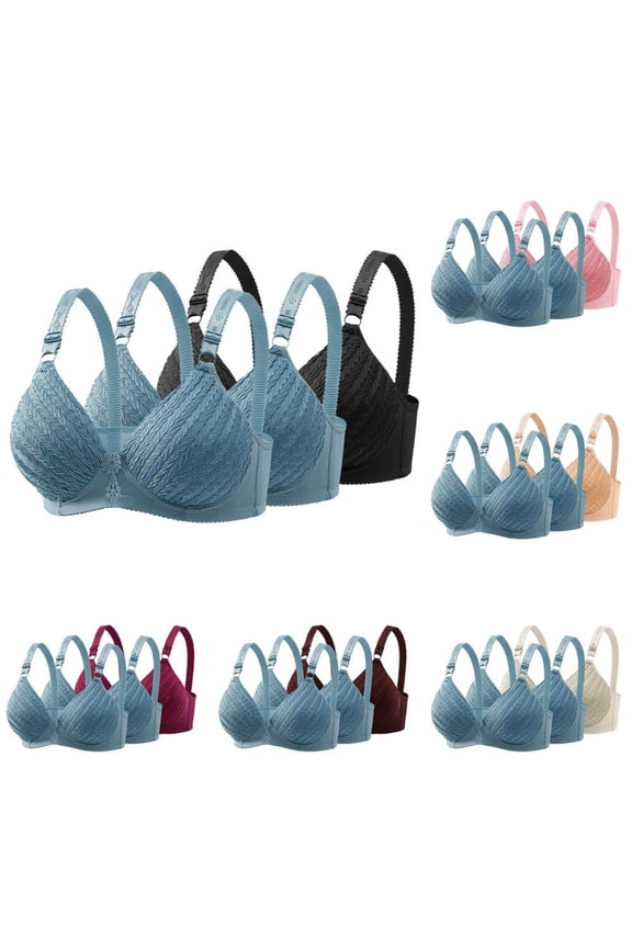 Women'S BC Cup Wirefree Bra with Embroidery Back Buckle, Breathable Thin Design for Everyday Comfort, Super Soft Stretch Fabric 38