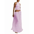 thumbnail image 1 of Women'S Backless Halter Neck Dress with Drawstring Chiffon Ruched Midi Skirt Two Piece Set S, 1 of 8
