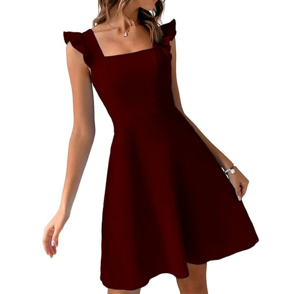 Women'S Backless Tie Short Dress Summer Models Halter Dresses Homecoming Dresses Wine Red S