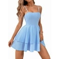 thumbnail image 1 of Women'S Backless Tie Short Dress Summer Models Halter Dresses Light Blue L, 1 of 6