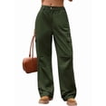 thumbnail image 1 of Women'S Baggy Jeans Pull on Stretchy Loose High Waisted Wide Leg Denim Pants Y2K 90s Army Green S, 1 of 8
