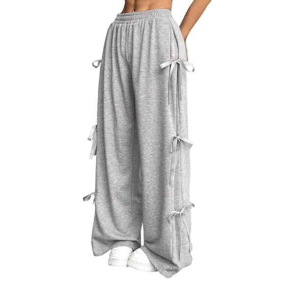 Women'S Baggy Sweatpants Elastic Waist Casual Wide Leg Pants with Pocket Y2K Going Out Travel Pants Light Gray XL