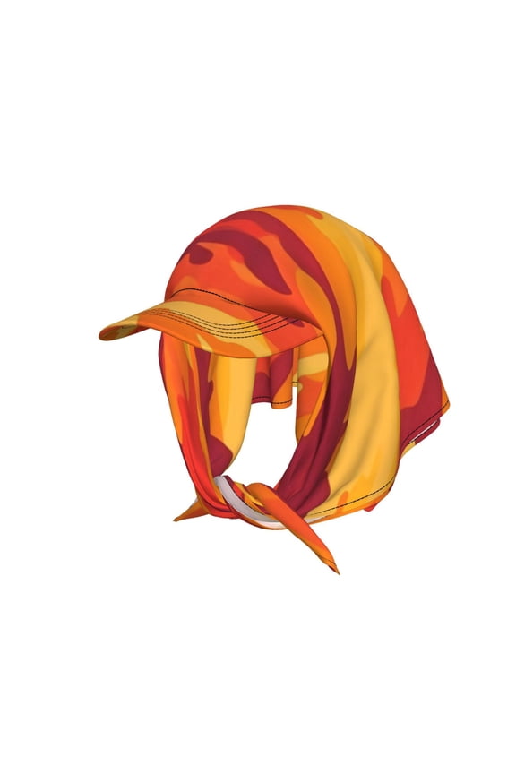 Women'S Bandana Baseball Cap Soft Comfy Great For Travel Cycling Casual Looks Adds Unique Style Anywhere Vector Camouflage Pattern Orange Red_4