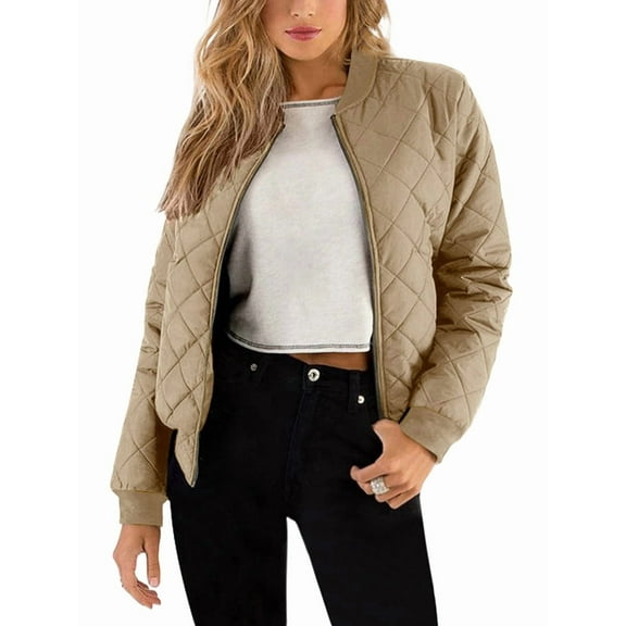 Women'S Barn Jacket Casual Coat Zip Up Spring Fall Clothes with Pockets Camel Color XL