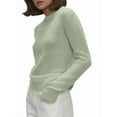 thumbnail image 1 of Women'S Basic Crewneck Sweater Long Sleeve Round Neck Pullover Light Green M, 1 of 5