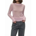 thumbnail image 1 of Women'S Basic Crewneck Sweater Long Sleeve Round Neck Pullover Pink S, 1 of 8