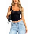 thumbnail image 1 of Women'S Basic Tank Top Adjustable Spaghetti Straps Sleeveless Camisole Shirts Black S, 1 of 7