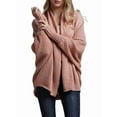 thumbnail image 1 of Women'S - Batwing Cable Knitted Slouchy Oversized Wrap Cardigan Sweater Pink One Size, 1 of 7