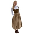 thumbnail image 1 of Women'S Bavarian Oktoberfest Dirndl Dress With Apron Costume German Outfit Velvet Dress Lace-Up, 1 of 7
