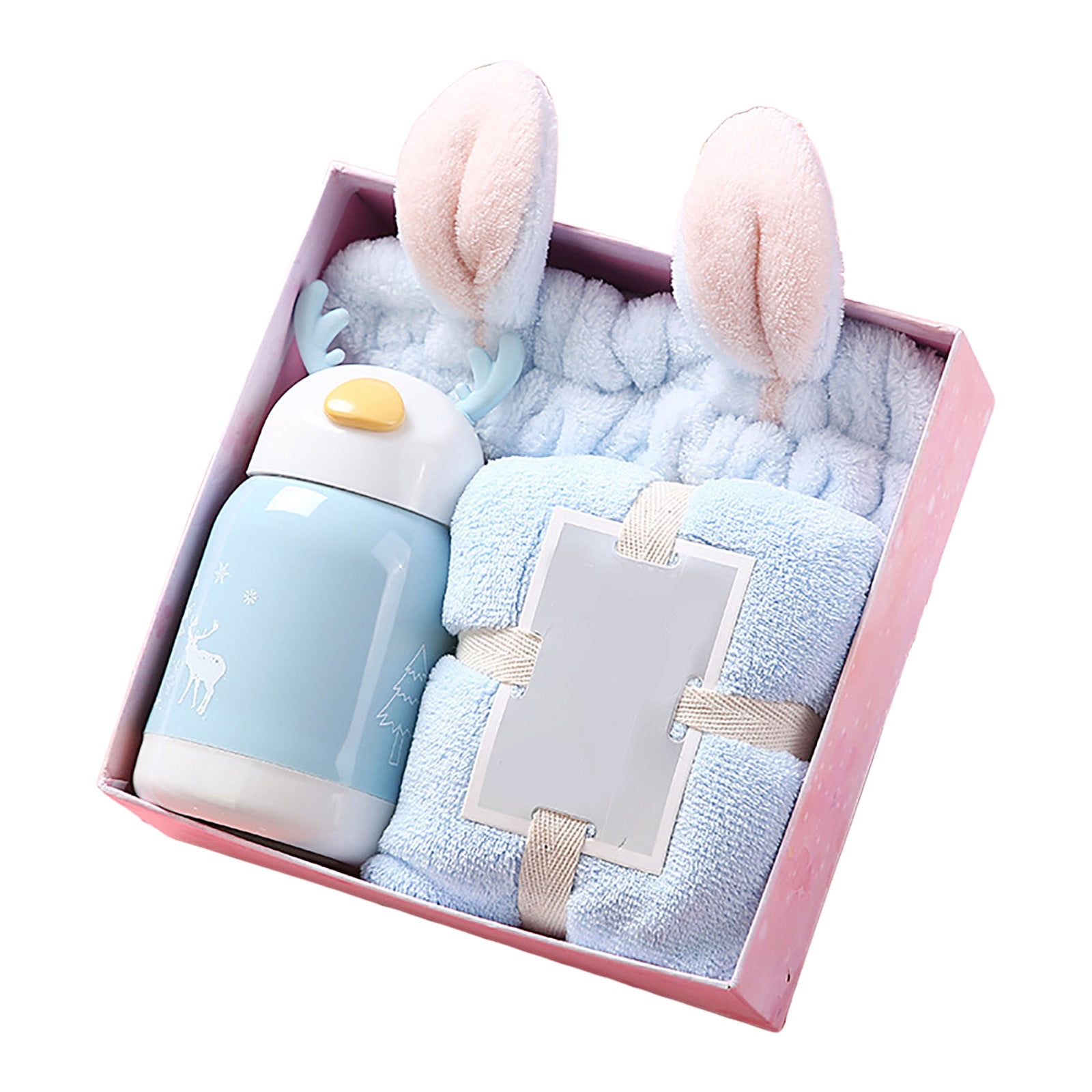 Women'S Birthday Gifts Easter Birthday Gift Sets Self Care Spa Gifts Package Easter Rabbit Hairband Flannel Blanket Easter Gifts for Her Wife Mom Girlfriends Sister Friends Sisters