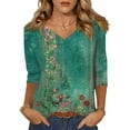 thumbnail image 1 of Women'S Blouses,Blouses for Women Casual,Women'S Tops, Tees & Blouses,Lightweight Tops & Blouses,Womens Blouse 01-Green 4XL, 1 of 5