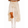 thumbnail image 1 of Women'S Boho Maxi Skirt High Low Asymmetrical Ruffle Hem Flowy Western Skirt White S, 1 of 10