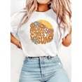 thumbnail image 1 of Women'S Boho Retro Sunflower T-Shirt - Here Comes The Sun 70s Hippie Tee for Summer - Hot Deal, Limited Time!, 1 of 6