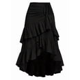 thumbnail image 1 of Women'S Boho Wrap Front Self Tie Knot Ruffle Hem Split Midi Skirt Black XXL, 1 of 8
