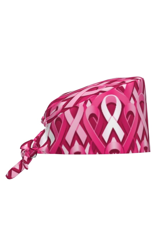 Women'S Breast Cancer Ribbons Double-Sided Printed Adjustable Working Cap