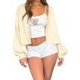 thumbnail image 1 of Women'S Button Down Cardigan Sweater Drop Shoulder Long Sleeve Casual Outerwear Yellow S, 1 of 9