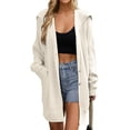 thumbnail image 1 of Women'S Button Down Cardigan Sweaters Oversized Lapel Chunky Warm Loose Soft Knit Outwear Apricot M, 1 of 7