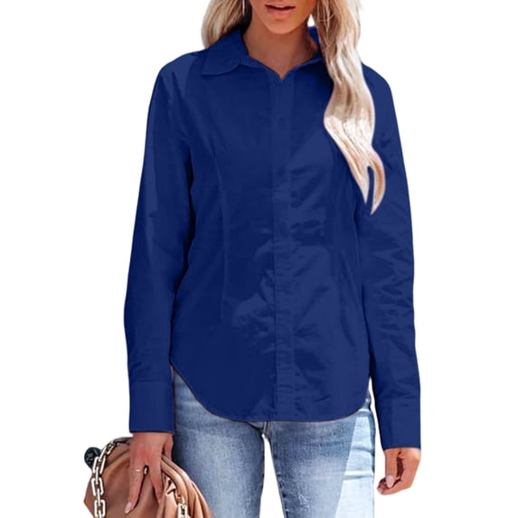 Women'S Button Down Shirts Long Sleeve Dress Shirt Collared Work Office ...
